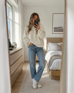 Minimalist Scandinavian Mirror Selfie