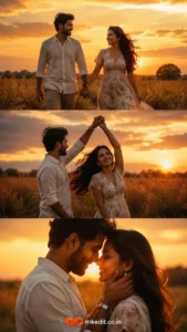 Sunset Couple Walking Story Collage
