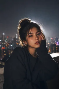 Rooftop Midnight Lofi Portrait