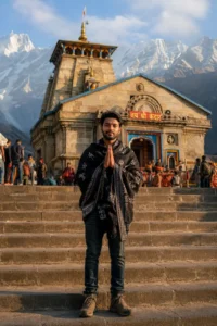 Kedarnath Temple Steps Devotional Portrait