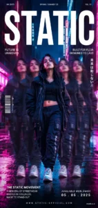 Neon Night Motion Fashion Poster
