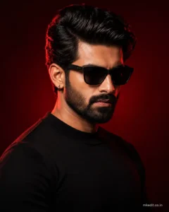Crimson Shadow Luxury Portrait