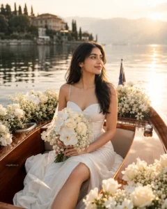 Luxury White Flower Boat Photoshoot