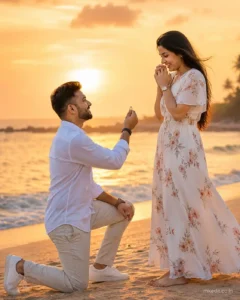 Sunset Beach Proposal Scene