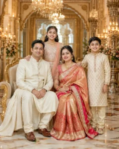 Royal Traditional Indian Family Portrait