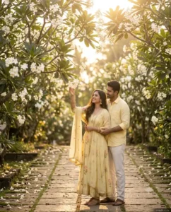 Frangipani Garden Couple Portrait