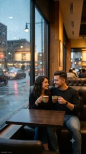 Cozy Café Window Love Story