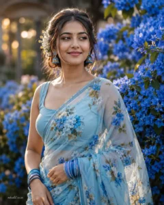 Blue Bougainvillea Garden Portrait