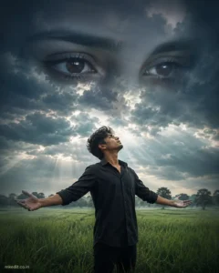 Cinematic Sky Eyes Double Exposure