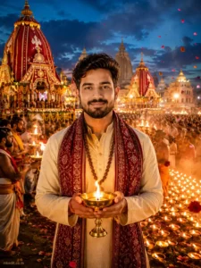 Evening Rath Yatra Aarti Festival Portrait