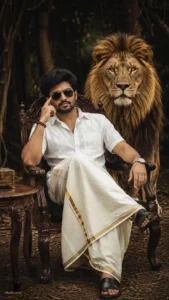 Kerala Royal Chair with Lion Portrait