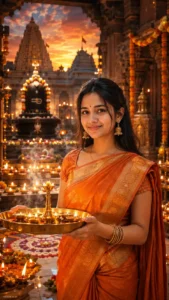 Evening Temple Aarti Devotional Portrait