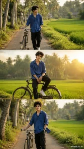 Countryside Bicycle Golden Hour Collage