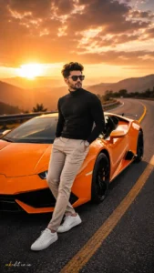 Lamborghini Sunset Cinematic Road Trip
