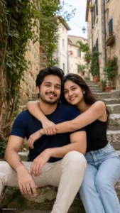 Romantic Stone Stairway Travel Portrait