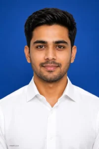 Blue Background Official Passport Portrait