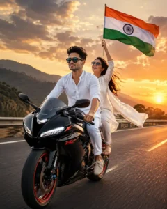 Youth on a Patriotic Bike Ride