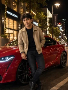 Red Sports Car Night Prompt