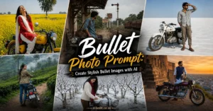 now give me prompt to generate collage featured image for above article with size 1200*628 , Title - Bullet Photo Prompt: Create Stylish Bullet Images with AI Bullet Photo Prompt: Create Stylish Bullet Images with AI Bullet Photo Prompt: Create Stylish Bullet Images with AI
