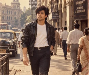 Mumbai Street Walk – Leather Jacket Look