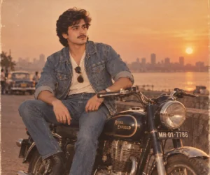 Golden Hour Motorcycle Portrait