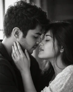 Black-and-White Candid Close-Up