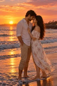 Beach Sunset Embrace